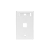 Leviton Manufacturing Co 42080-1WS | Single-Gang QUICKPORT Wallplate with ID Window, 1-Port, White
