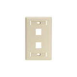 Leviton Manufacturing Co 42080-2IL | Single-Gang QUICKPORT Wallplate for Large Connectors with ID Windows, 2-Port, Ivory
