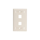 Leviton Manufacturing Co 42080-2TL | Single-Gang QUICKPORT Wallplate for Large Connectors with ID Windows, 2-Port, Light Almond