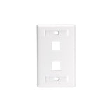 Leviton Manufacturing Co 42080-2WL | Single-Gang QUICKPORT Wallplate for Large Connectors with ID Windows, 2-Port, White