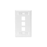 Leviton Manufacturing Co 42080-3WS | Single-Gang QUICKPORT Wallplate with ID Windows, 3-Port, White