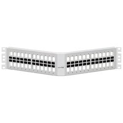 Leviton Manufacturing Co 49256-W8L | 48-Port Panel Unloaded Acceptsall Quickport Snap-In Modules AngLED White 2U