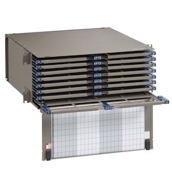 Leviton Manufacturing Co 5R4UD-S32 | OPT-X HDX 4RU Fiber Enclosure Empty with Sliding Trays Max 384F LC