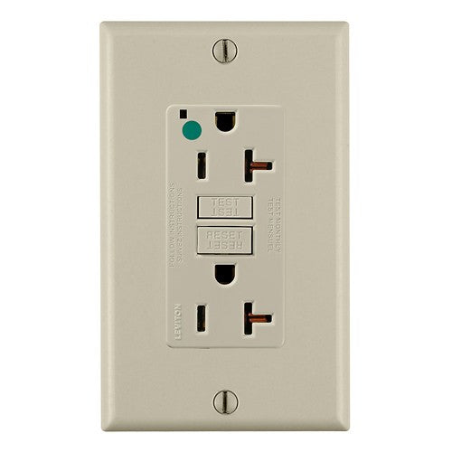 Leviton Manufacturing Co GFNT2-HGI | 20 Amp SmartlockPro® GFCI Receptacle/Outlet, Hospital Grade