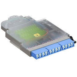 Leviton Manufacturing Co SPLCH-12BL | HDX Fiber Splice Module 12 Female OS2 LC Shuttered Blue
