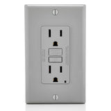 Leviton Manufacturing GFNT1-GY | 15 AMP, Self Test, Non Tamper-Resistant GFCI Outlet with LED Indicator Light