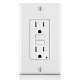 Leviton Manufacturing GFTR1-W | 15 Amp, Self Test, Tamper-Resistant Slim GFCI Outlet with LED Indicator Light