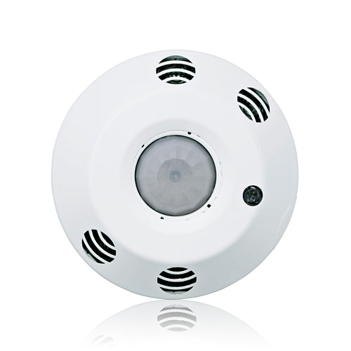 Leviton ODC20-MDW | Occupancy Sensor With Integrated Photocell, Line Voltage, Multi-Tech, Ceiling Mount, 2000Sf, 120-277V, Extended Range Lens Installed, Provolt