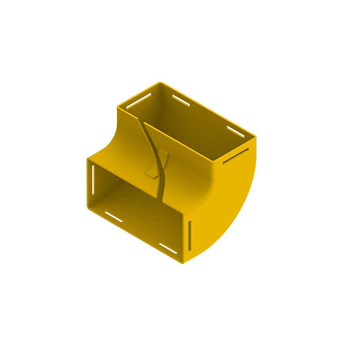 Leviton S8VEL-9UR | 4X8 Vertical Elbow, 90 Deg Up Retrofit, Without Cover, Yellow