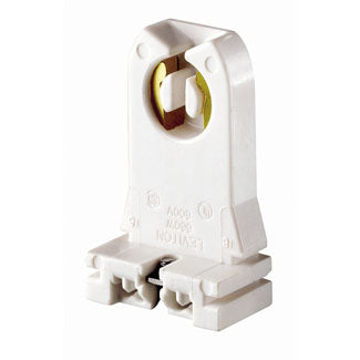 Leviton 13357-N | Medium Base, Bi-Pin, Standard Fluorescent Lampholder, Captive Nut Screws Packed Bulk, Quick-Connect 18AWG Solid or Str