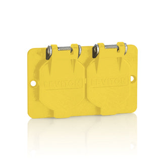 Leviton 3056-Y | Coverplate, Single-Gang, Flip-Lid, Duplex, Weather-Resistant - YELLOW