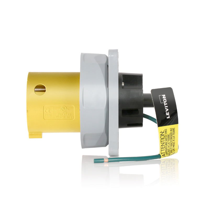 Leviton 330B4WLEV | LEV Series IEC Pin & Sleeve Inlet