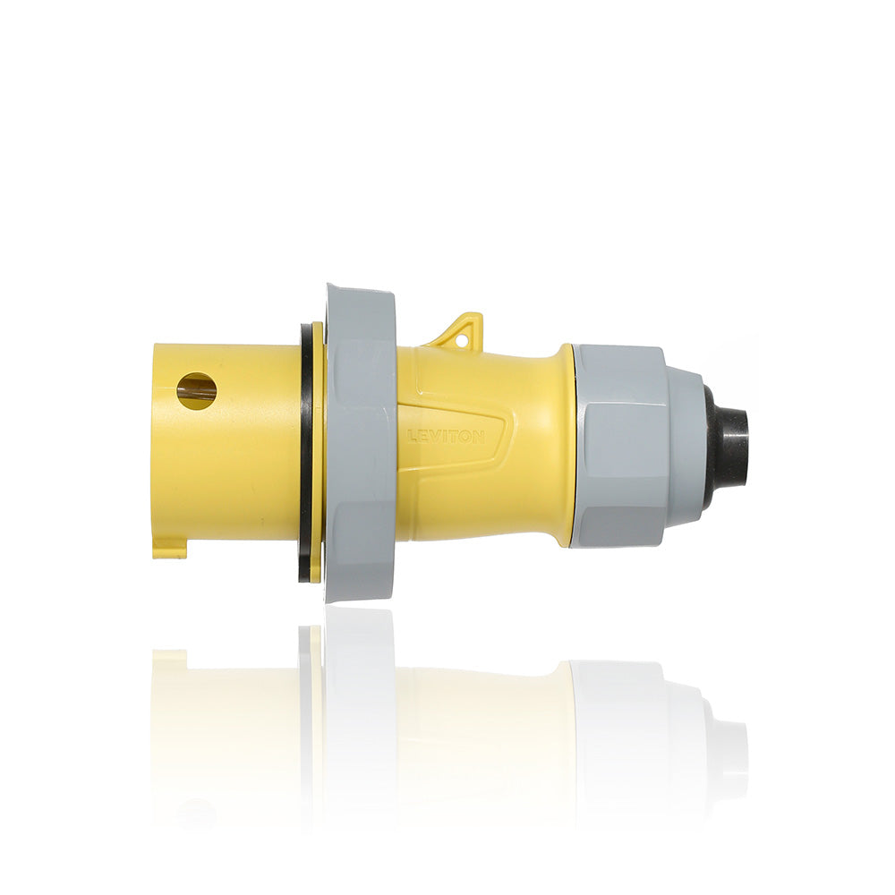 Leviton 330P4WLEVA | LEV Series IEC Pin & Sleeve Plug with Screwless Clamp Assembly