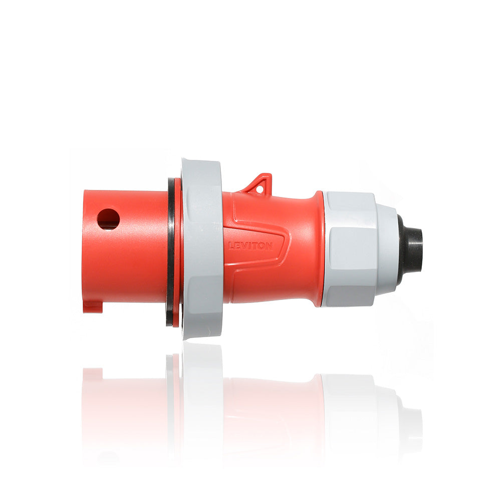 Leviton 330P7WLEVA | LEV Series IEC Pin & Sleeve Plug with Screwless Clamp Assembly