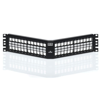Leviton 4S256-S48 | Shielded Angled QuickPort Patch Panel, 48-Port, 2RU