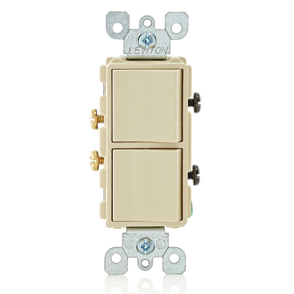 Leviton 5634-I | Decora Single-Pole / Single-Pole Combination Switch