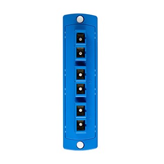 Leviton 5F100-6LC | SDX Precision Molded Plate (BLUE), Single-mode OS2, Duplex SC, 6 fibers, Zirconia Ceramic Sleeve