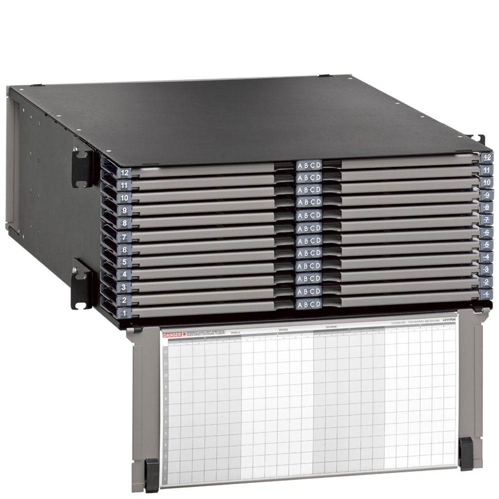 Leviton 5R4UD-S48 | Opt-X UHDX 4RU Fiber Enclosure, empty, with sliding trays; Accepts up to (48) HDX components