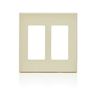 Leviton 80309-ST | 2-Gang Decora Plus Screwless Wallplate