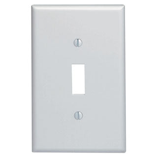 Leviton 80501-W | 1-Gang Toggle Device Switch Wallplate, Midway Size, Thermoset, Device Mount - White