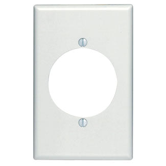 Leviton 80528-W | 1-Gang Flush Mount 2.15 Inch Dia. Device Receptacle Wallplate, Midway Size, Thermoset, Device Mount - White