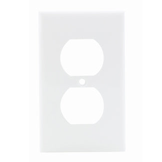 Leviton 80703-W | 1-Gang Duplex Device Receptacle Wallplate, Standard Size, Thermoplastic Nylon, Device Mount, - White
