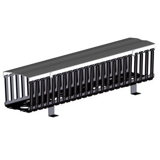 Leviton 8980L-VFO | Vertical Front Only Cable Management, 8" Channel x 80" Long, Black Hinge Cover