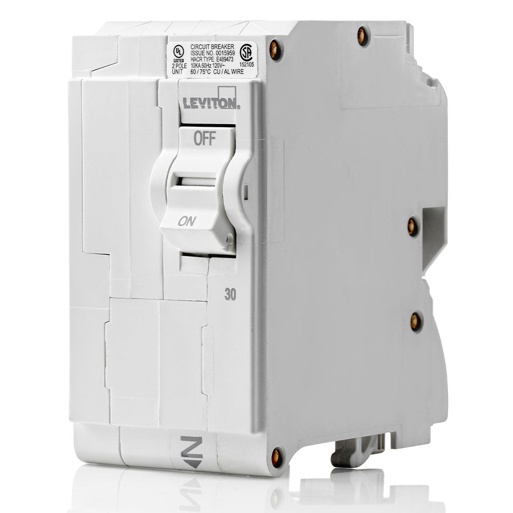 Leviton LB230 | 30A 2-Pole Standard Hydraulic Magnetic Branch Circuit Breaker