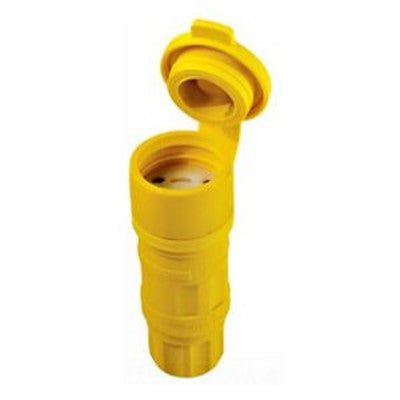 Leviton 25W47 | 15 Amp, 125 Volt, NEMA L5-15R, 2P, 3W, Locking Connector, Industrial Grade, Grounding, Wetguard - YELLOW