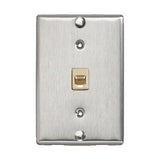 Leviton Manufacturing Co 40226-S | Telephone Wall Jack, 6P6C, Screw Terminal, Stainless Steel