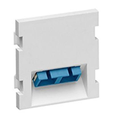 Leviton Manufacturing Co 41292-2CW | Duplex SC Angled Fiber Adapter MOS Module, Zirconia Ceramic Sleeve, 2 Units High, White