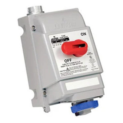 Leviton 430MI-9W | Standard Series, Mechanical Interlock, 30A, 3-Pole, 3-Phase, 4-Wire, 240V ac, Blue