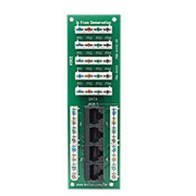 Leviton 47609-4DP | 1 x 4 Combo Phone and Data Board. pkd 1 per box, 4 per carton
