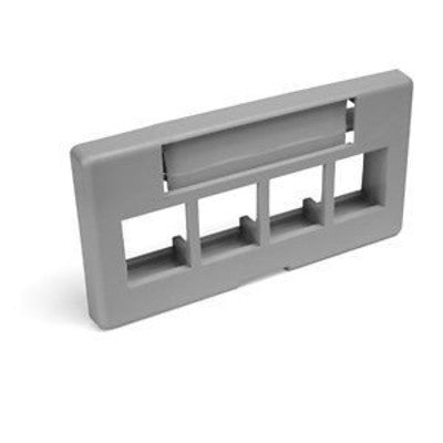 Leviton 49910-SG4 | QuickPort Modular Furniture Faceplate, 4-Port, Grey