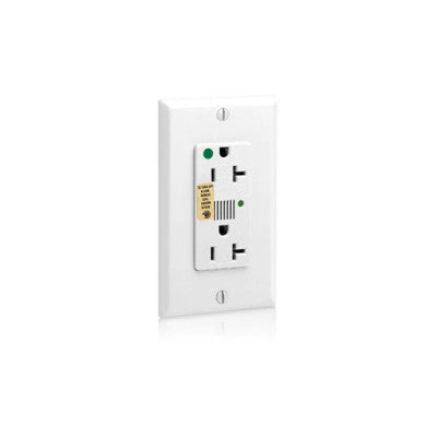 Leviton 8380-W | Decora Plus Surge Protective Duplex Receptacle Outlet, Heavy-Duty Hospital Grade, Self-Grounding - White