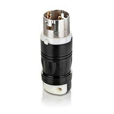 Leviton CS836-5C | Leviton Black & White 50A 3-Phase 250V 3P4W California Style Non-NEMA Locking Plug, Black and White