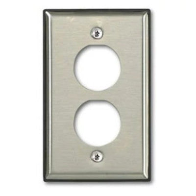 Leviton D6710-1S2 | Single-Gang Stainless Steel DuraPort Industrial Wallplate, 2-Port