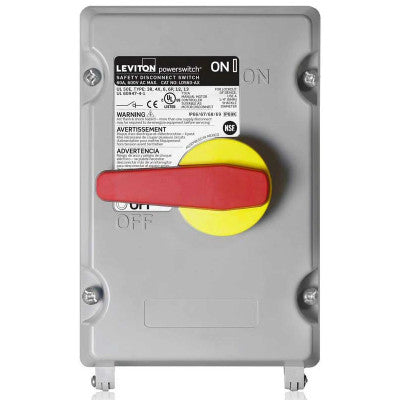 Leviton LDS10-AX | 100 Amp Non-Fused PowerSwitch Disconnect Switch, 600 Volt, Non-Metallic Enclosure