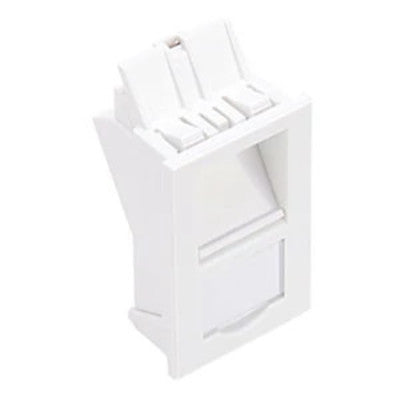 Leviton LI137-AW1 | LJ6C-Style Wallplate Insert, 25mm x 38mm, Angled, 1-Port, White