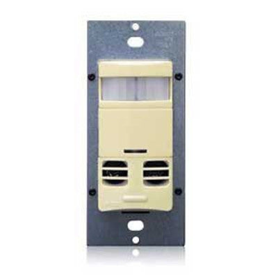 Leviton OSSMT-GDI | Occupancy Sensor, Multi-Technology (PIR Sensor / Ultrasonic Sensor), Wall Switch, 2400SF, 120-277V, No Neutral, Ivory, Self-Adaptive, Decora