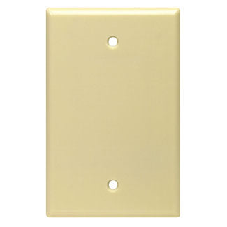 Leviton PJ13-I | 1-Gang No Device Blank Wallplate, Midway Size, Thermoplastic Nylon, Box Mount, - Ivory