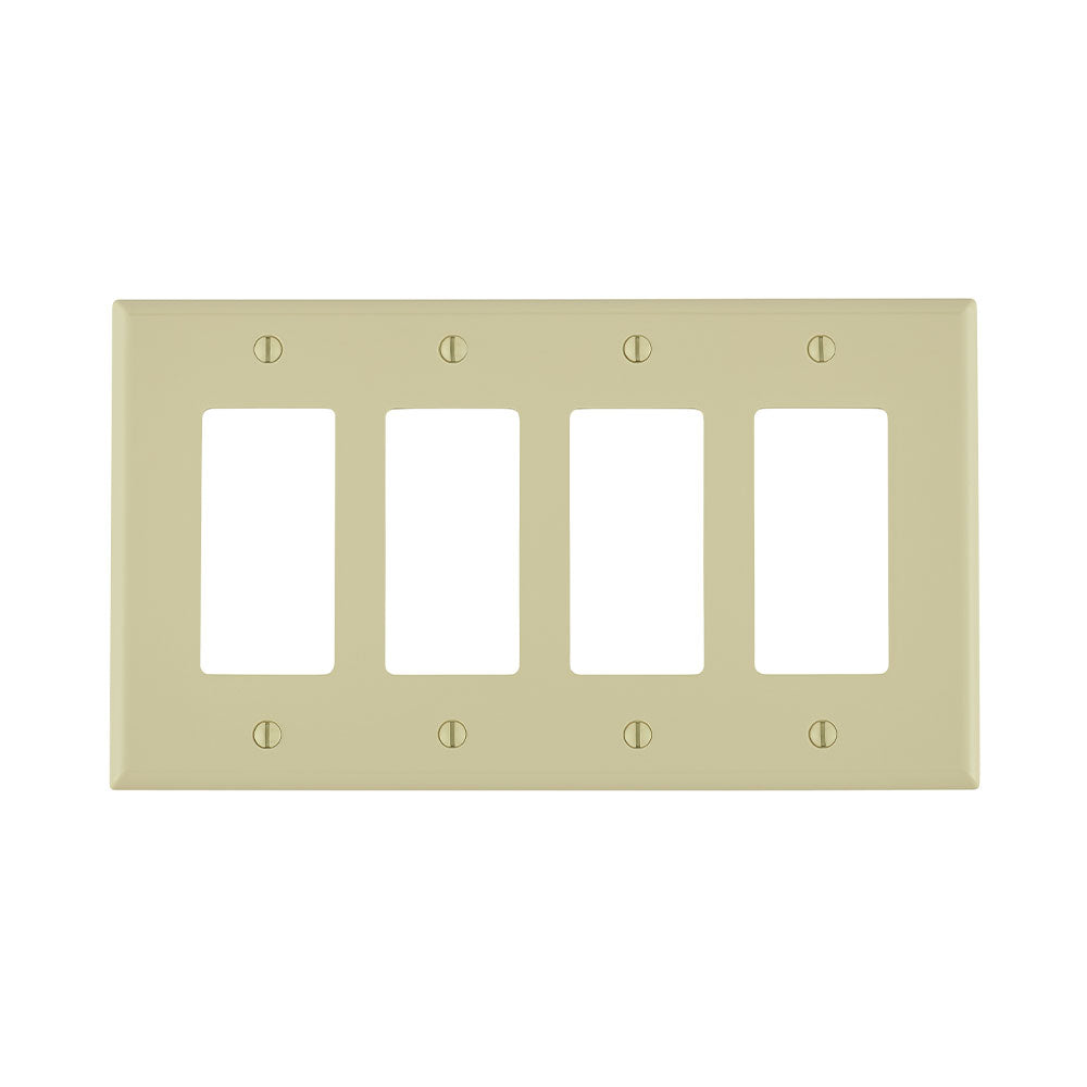Leviton PJ264-I | 4-Gang Decora Midway Wallplate