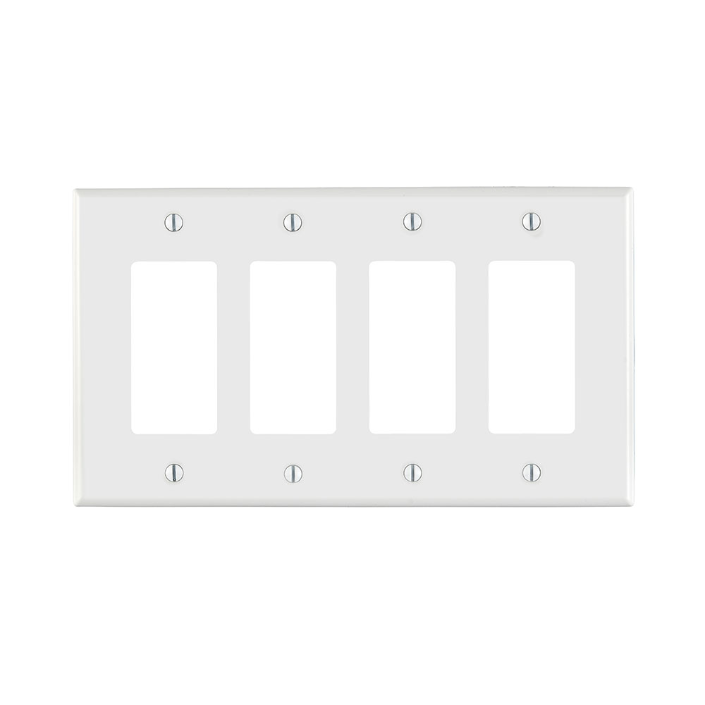 Leviton PJ264-W | 4-Gang Decora Midway Wallplate
