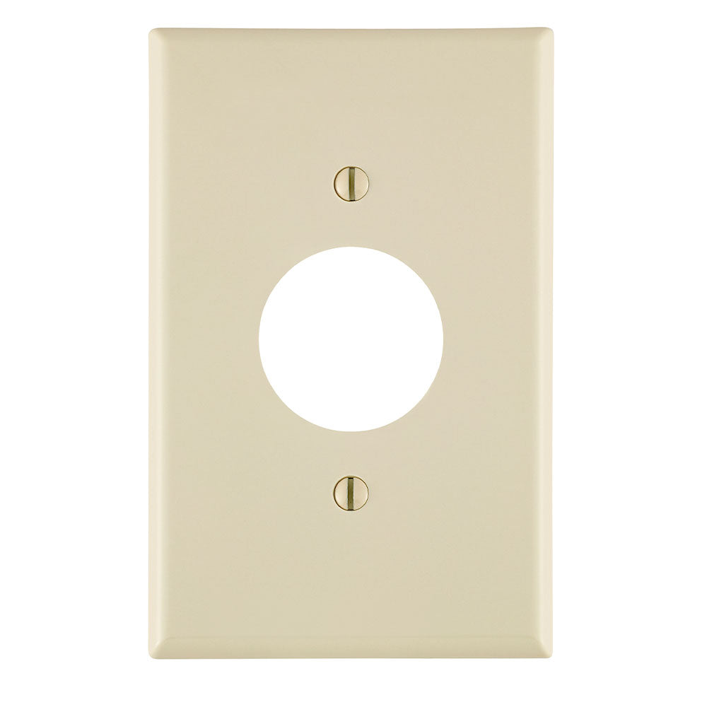 Leviton PJ7-T | 1-Gang Single 1.406 Inch Hole Device Receptacle Wallplate, Midway Size, Thermoplastic Nylon, Device Mount, Light Almond
