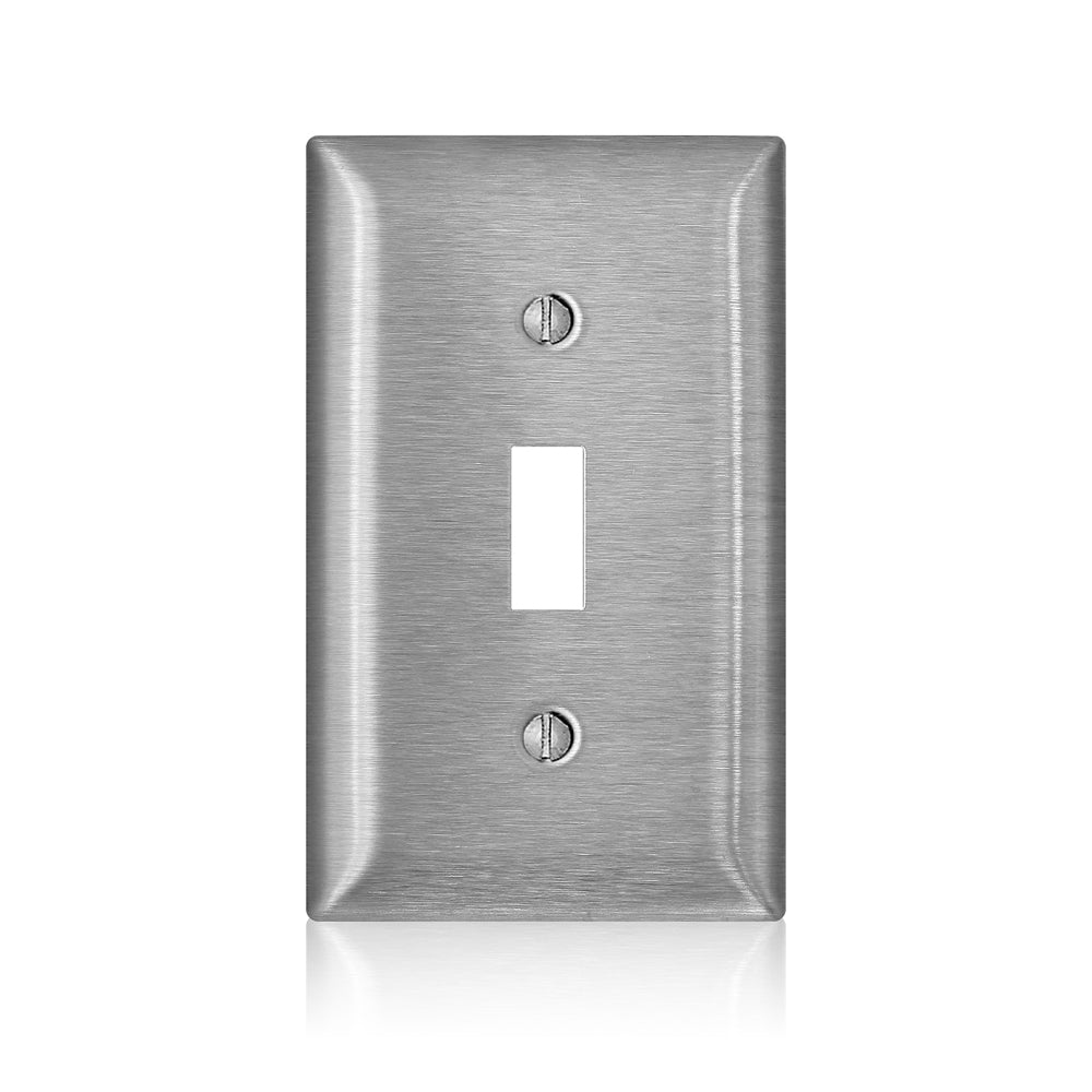 Leviton SS1-40 | 1-Gang Non-Magnetic Stainless Steel Toggle Switch Wallplate, Standard Size C-Series