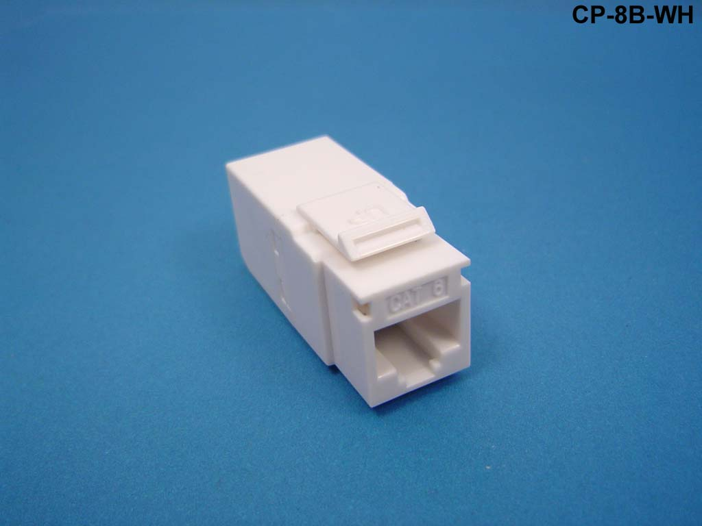 Liberty AV CP-8B-WH | Keystone style RJ45 in-line coupler for Category 6 U/UTP LAN