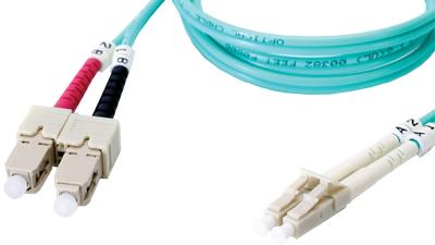 Liberty AV DMM10LCSC-001M | 3.28" Fibertron Duplex Fiber Optic Patch cable OM3 Laser Optimized Multimode LC-SC