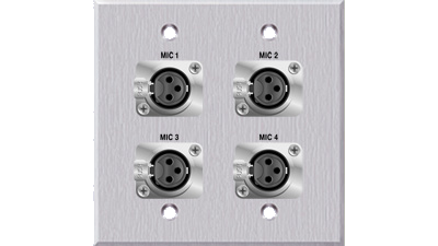 Liberty AV PC-G2320-E-S-C | Panelcrafters Precision manufactured Quad XLR 3-Pin Female solder back
