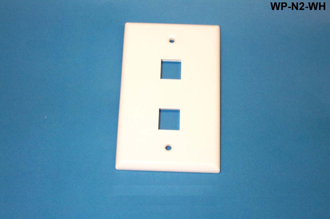 Liberty AV WP-N2-WH | Keystone single gang 2-port smooth faceplate