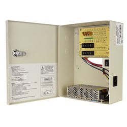Liberty Security L12DC4C5AMC | 12 Volt DC, 4 Channel 5AMP, UL/CUL Listed Power Supply - PTC Fused - Metal Case with Key/Lock